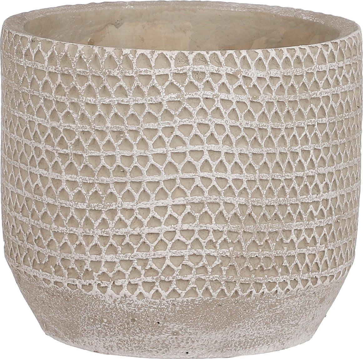 Mica Decorations bloempot Jack beige D 12,5 H 10,5 cm