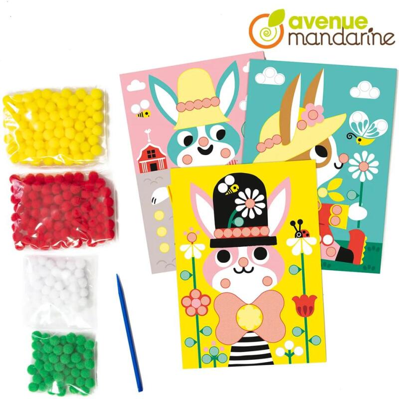 Boîte créative, Tableaux de pompons - Multicolore