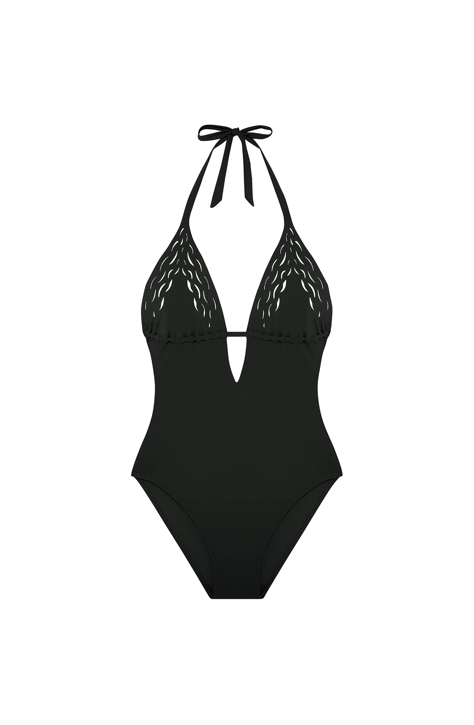 zazou Maillot de bain une pièce triangle décolleté en V noir Noir