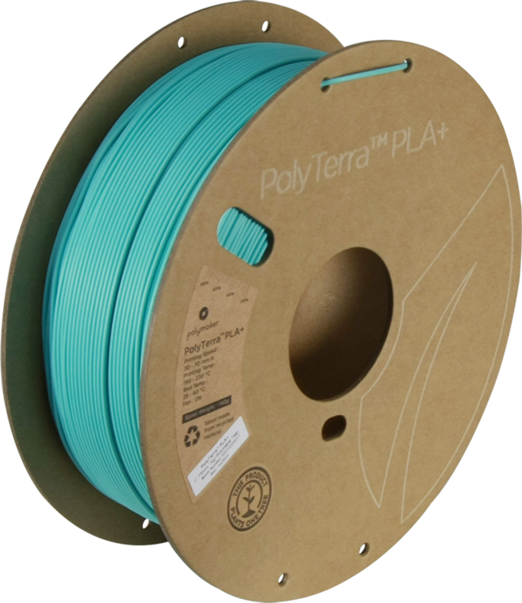 Polymaker  PolyTerra PLA+ Teal, 1,75 mm / 1000 g    Filament mit Nachhaltigkeit im Fokus