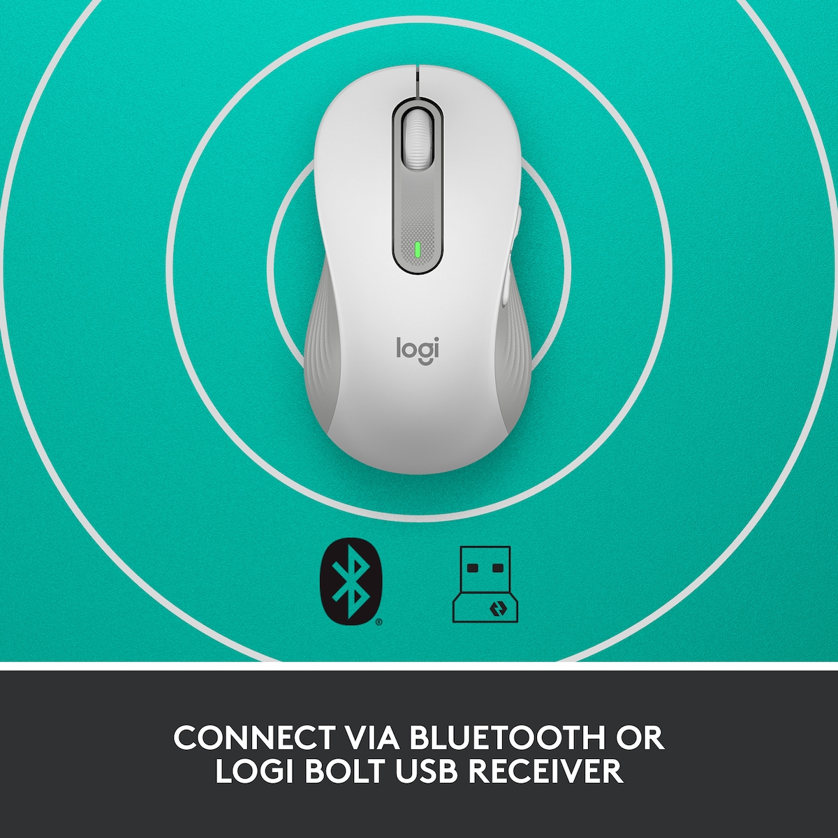 Logitech Signature M650 Left Large Wireless Mouse (hvit)
