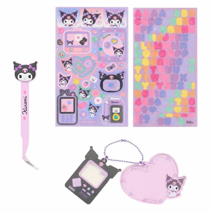 Sanrio - Kuromi Pincet Sticker Clip & Decoratieset