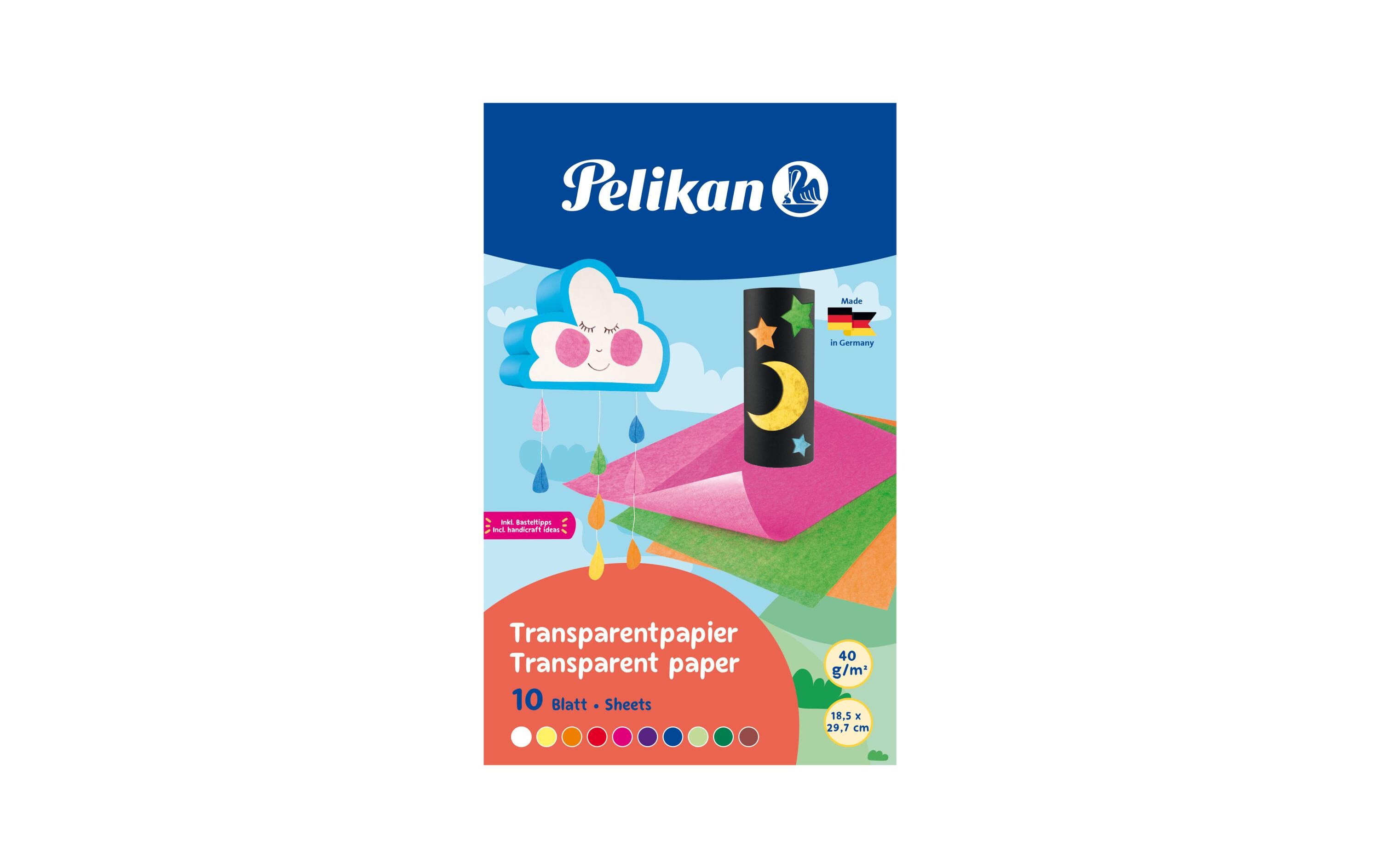 Transparentpapier 10 Blatt farbig assortiertFarbig assortiertes Transparentpapier