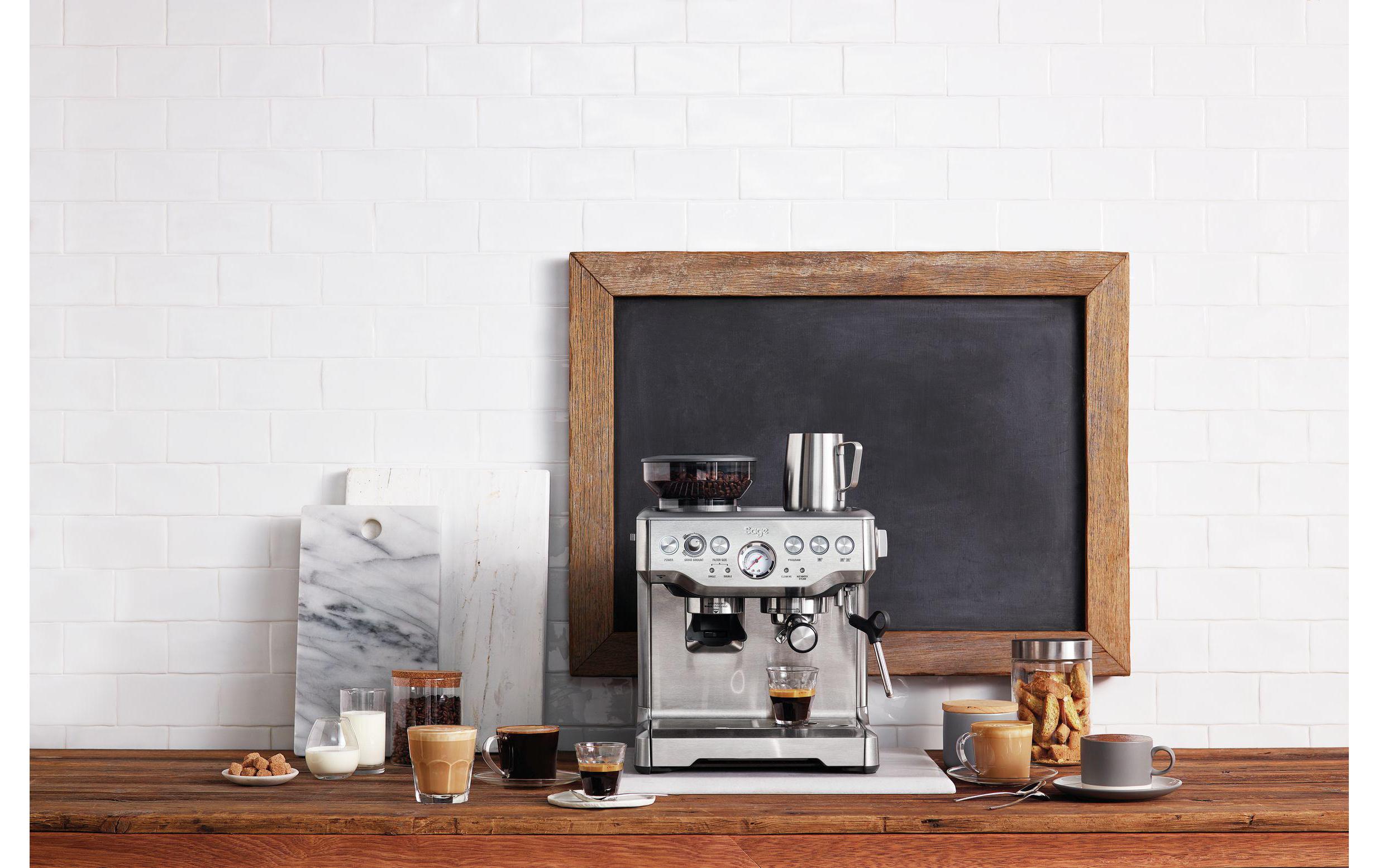 Siebträgermaschine Barista Express Silber<br>Espressomaschine mit manueller oder automatischer Bedienung