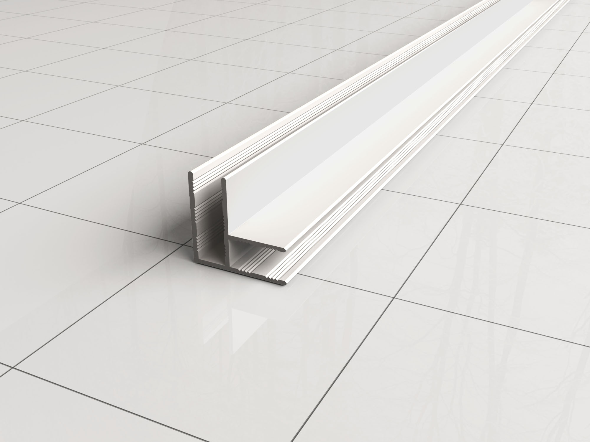 Mueller hoekprofiel mat wit voor glaswand