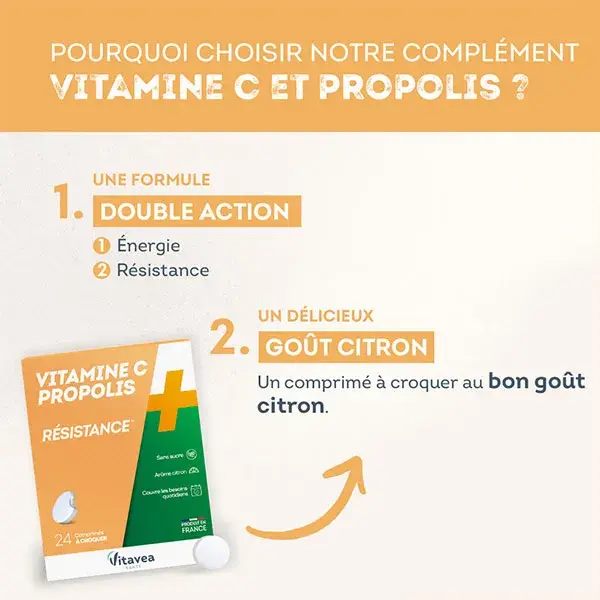 Vitavea Vitamina C + Própolis Resistência 24 comprimidos mastigáveis