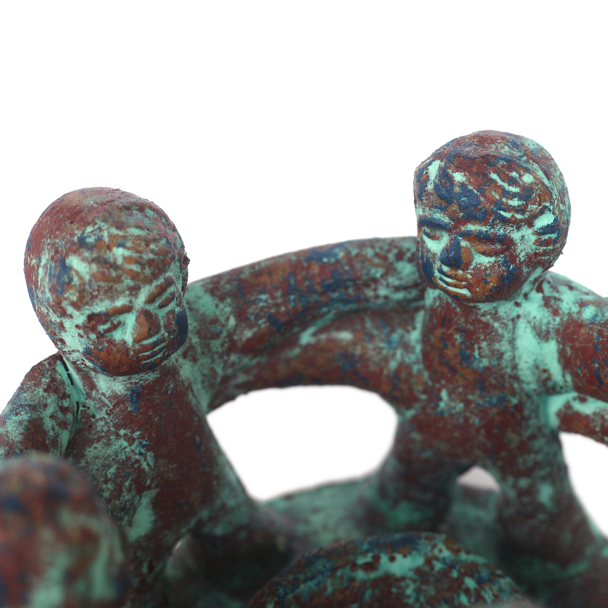 Kerzenhalter 'Friendship Circle 4', braun, grün, Ø 14 cm, H 11 cm von fischer's lagerhaus