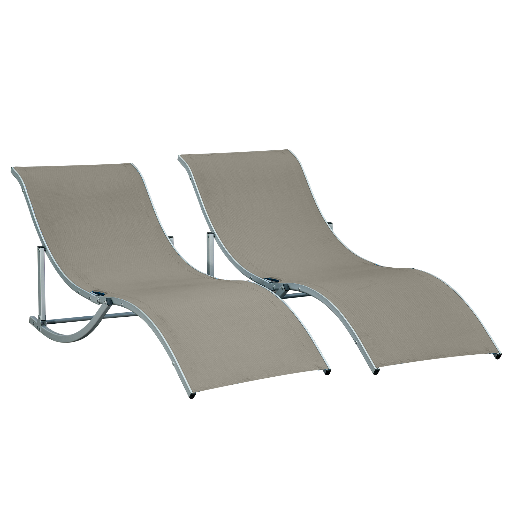 Conjunto de espreguiçadeiras Outsunny cinza