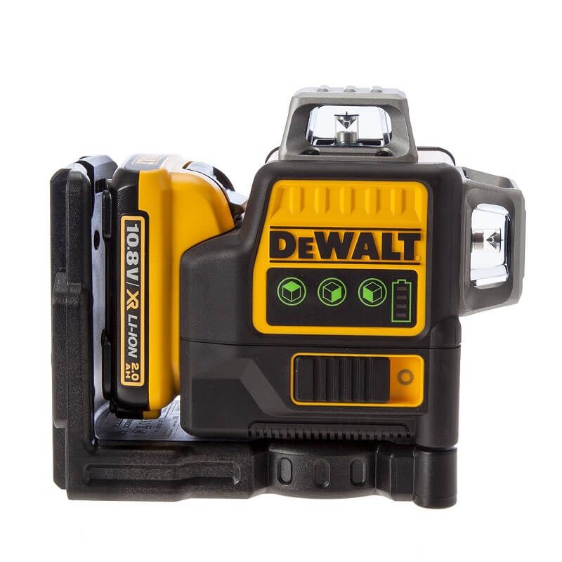DeWALT DCE089D1G 10,8V Li-ion accu zelfnivellerende kruislijnlaser set 3x360gr (1x 2.0Ah accu) in TSTAK- 30m - groen