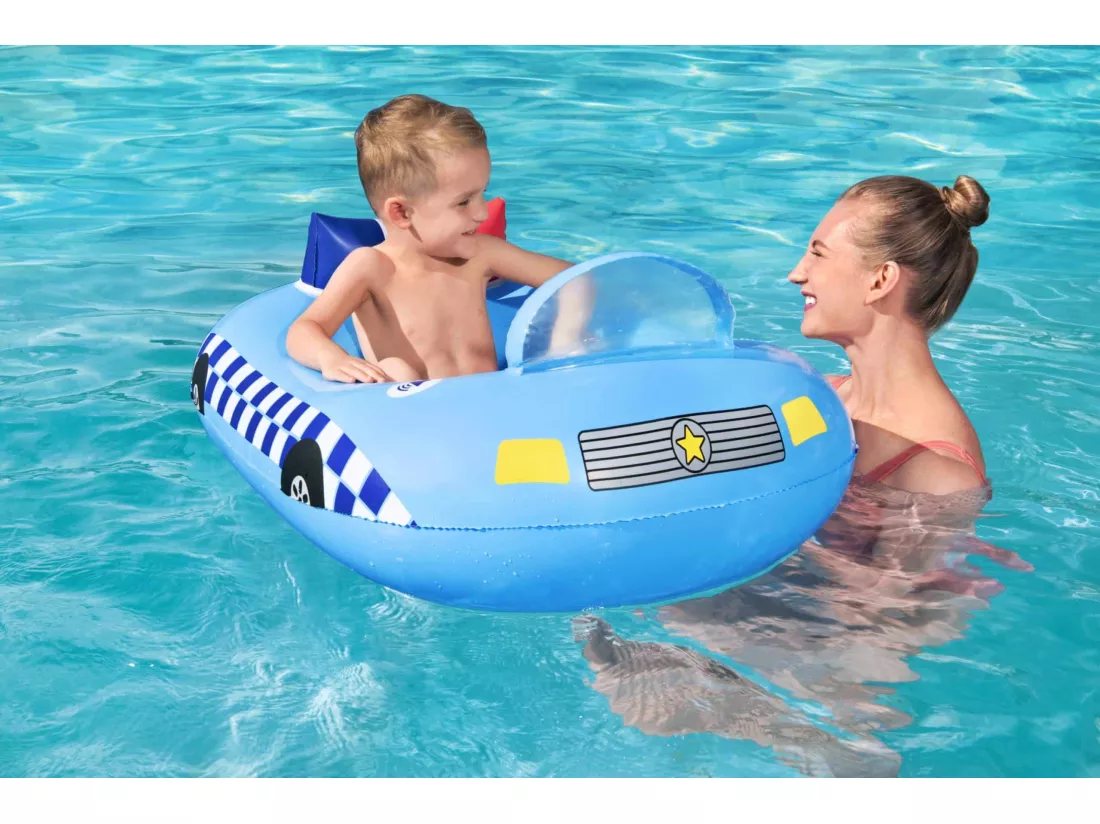 Bateau Gonflable Voiture Police Bestway 88x66x32 cm Son Sirène de Police à partir de 3 Ans