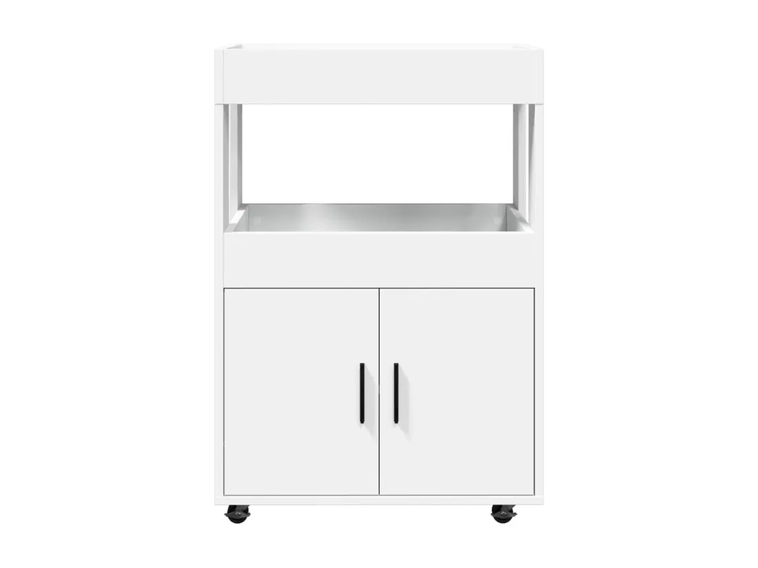 Chariot de bar blanc 60x39,5x89 cm bois d'ingénierie