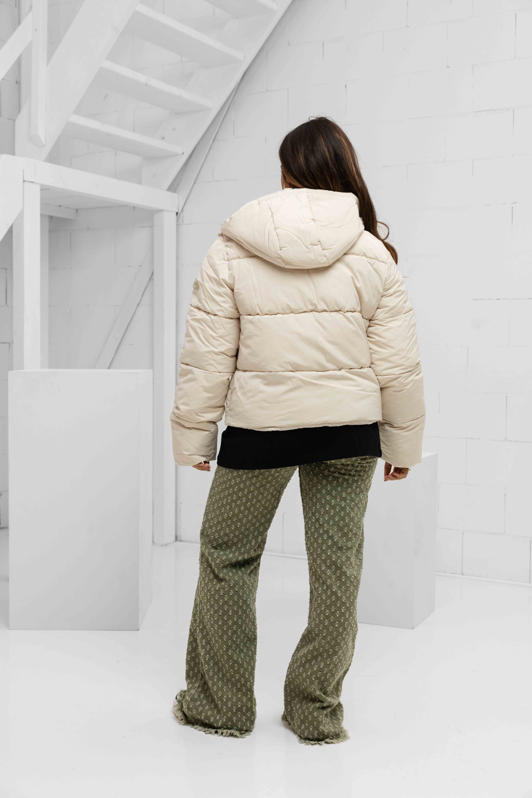 Malelions Signature Puffer Winterjas Dames Gebroken Wit