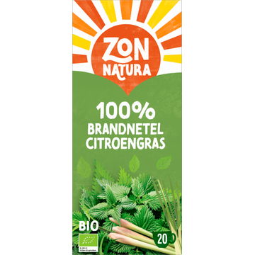 Zonnatura Bio 100% Brandnetel Citroengras 20 Zakjes 32 g
