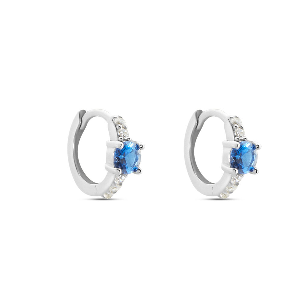 Créoles Argent Blanc Gregh Oxydes De Zirconium
