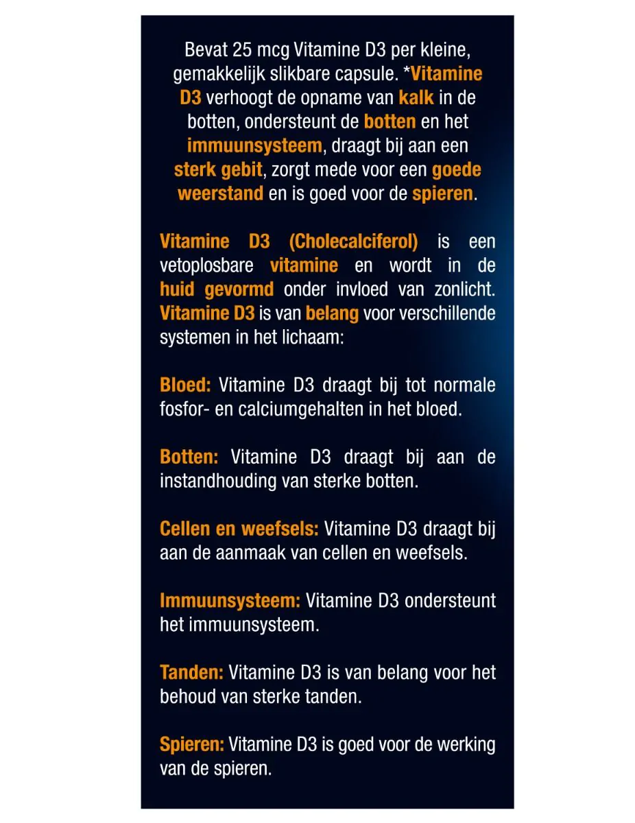 Vitamine D3 25 mcg