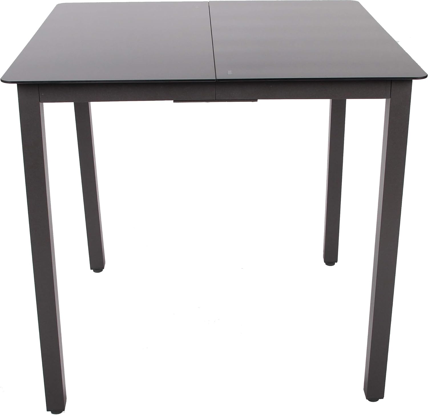 VCM Gartentisch aus Glas und Aluminium | Esstisch | ca. H. 73 x B. 80 x T. 80 cm | Anthrazit | Balkontisch Gartenmöbel