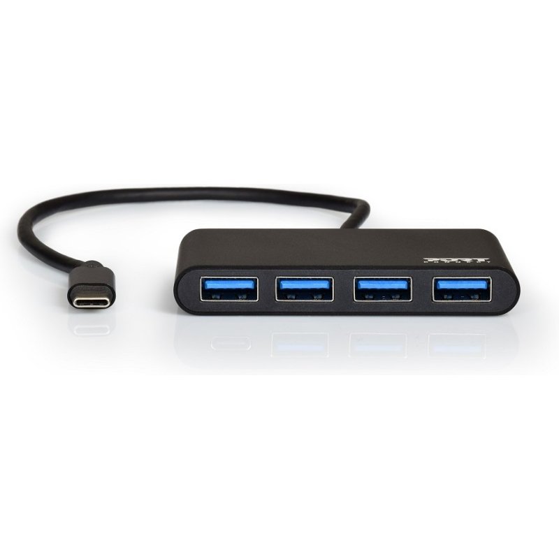 Port Designs 900123 hub & concentrateur USB 3.2 Gen 1 (3.1 Gen 1) Type-C 5000 Mbit/s Noir