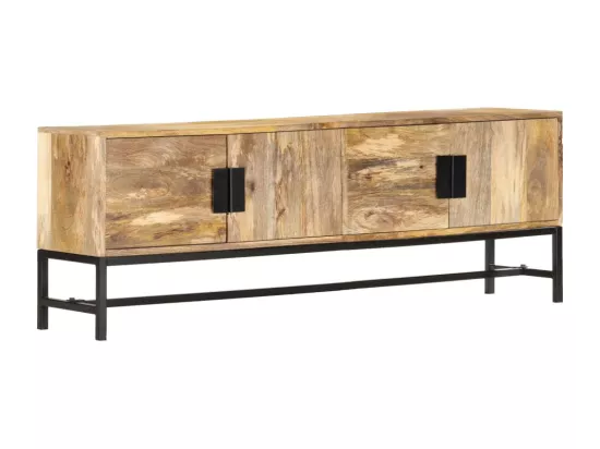Meuble TV 140x30x50 cm Bois massif de manguier