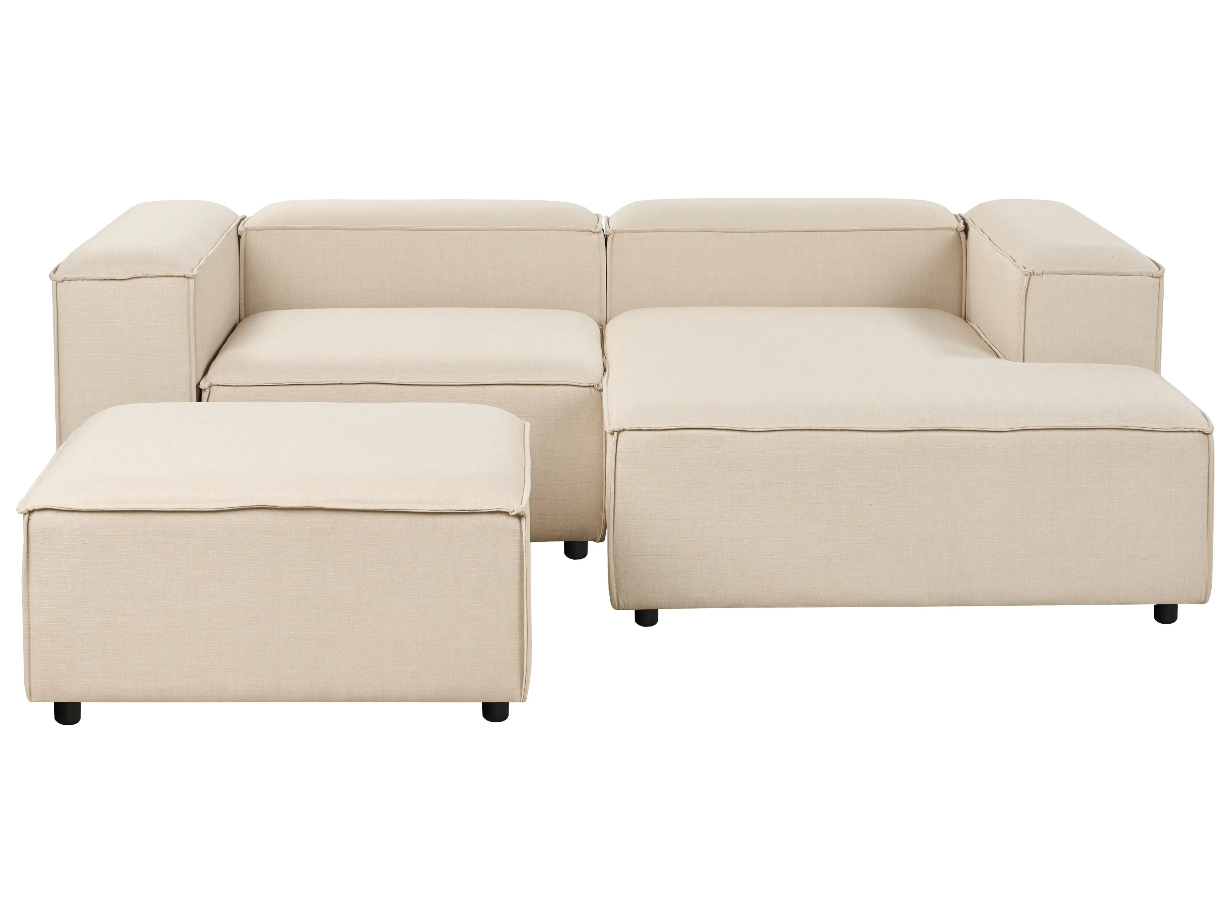 Modulaire hoekbank 3-zits ARDAL Stof Beige met ottomaan linkszijdig