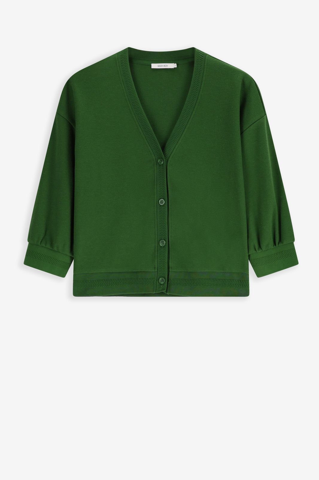 Donkergroen jersey vest met knopen