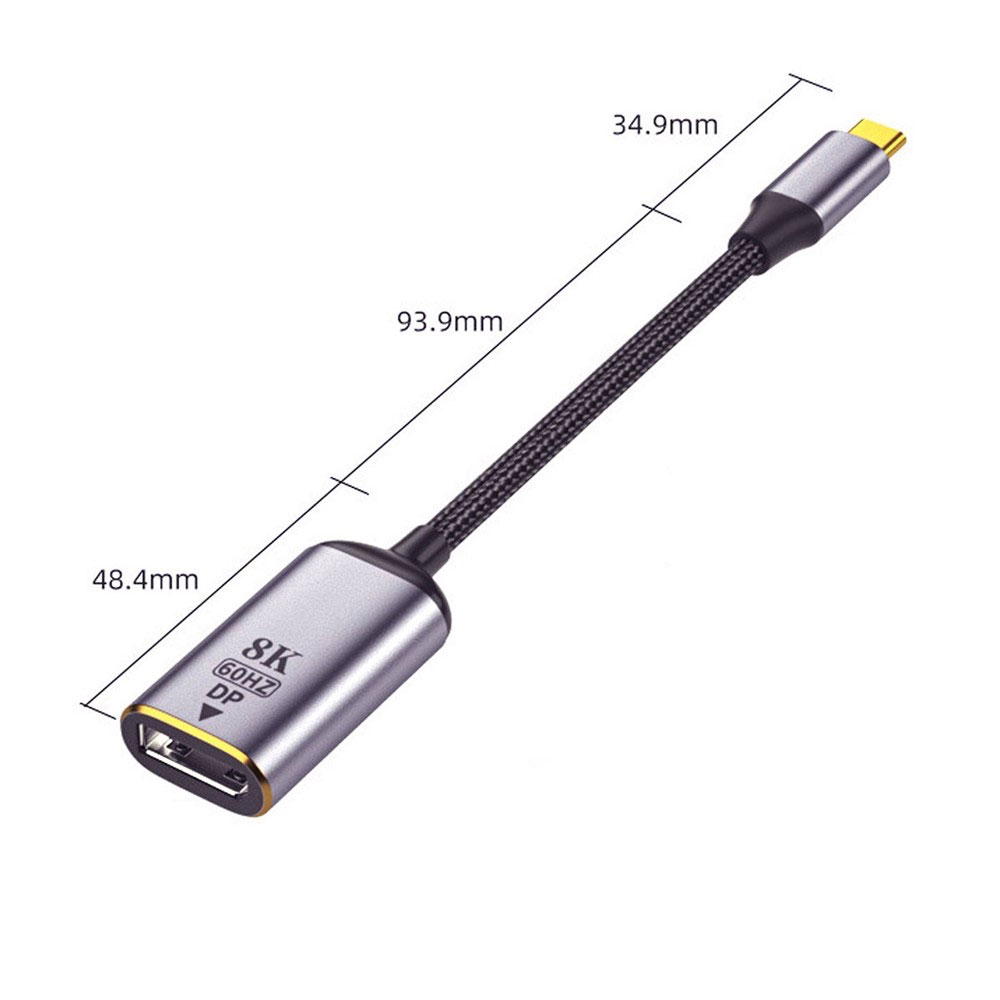 USB C auf Displayport DP Adapter Kabel 8K@60Hz / 4K@120Hz - Space Grau