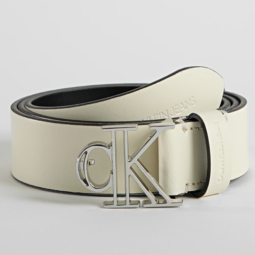 Ceinture Femme Outline Mono Plaque 8291 Beige Noir