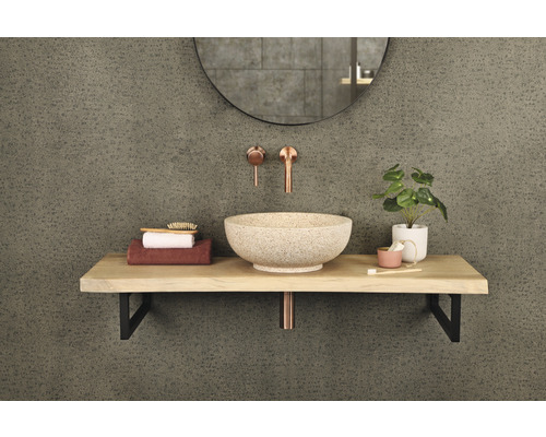 Verschil opzetwastafel Terrazzo 40 x 40 cm beigebruin mat met coating 38.010.56