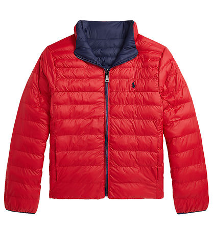 Polo Ralph Lauren Dynejakke - Vendbar - Navy/R?d