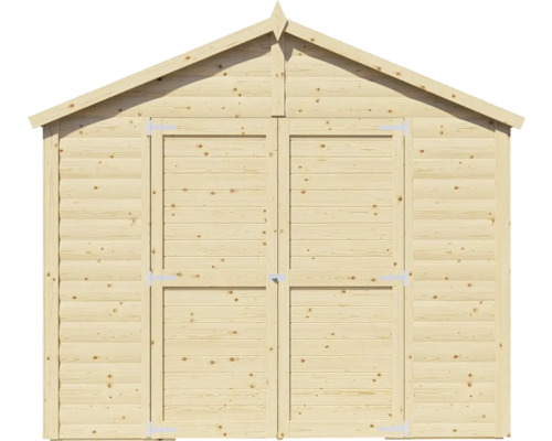 Tuinhuis blokhut Konsta XL, 19 mm dik, met vloer, 258 x 251 cm, natuurlijke afwerking