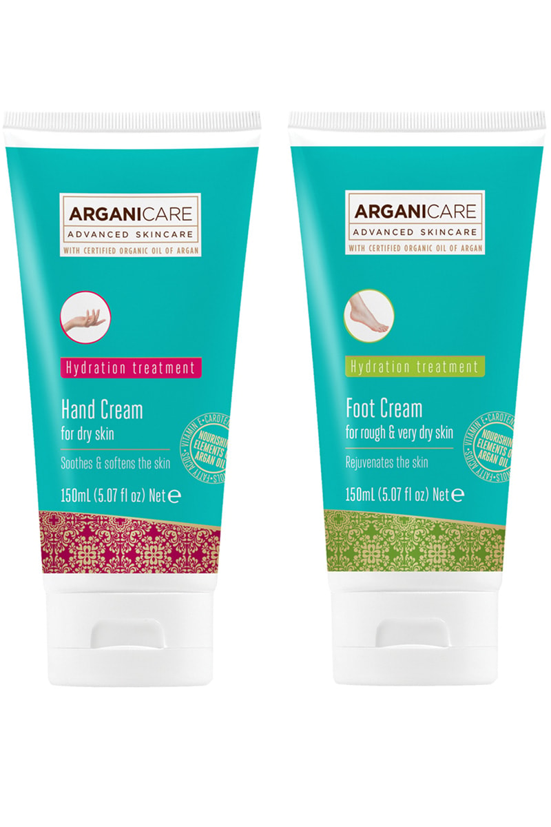 Crèmes  hydratantes & nourrissantes - Huile d'argan - Mains & pieds - 2 x 150 ml