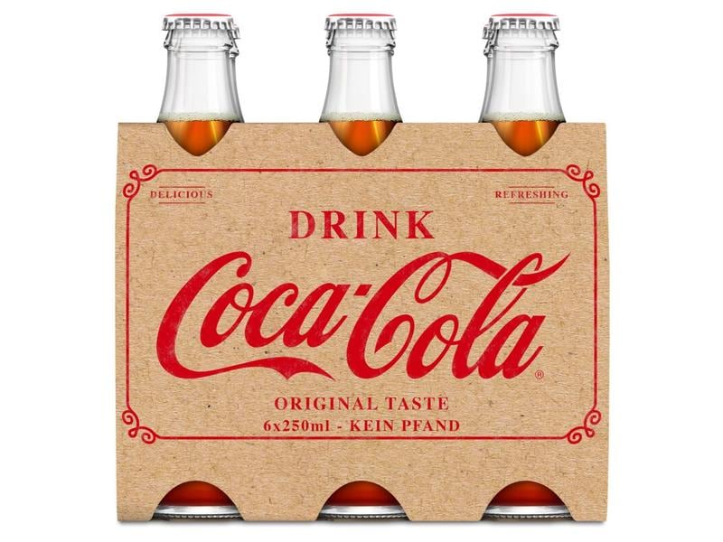 Coca Cola Soft-Drinks Original Taste 6 x 0.25 l Prickelndes Erfrischungsgetränk mit Koffein