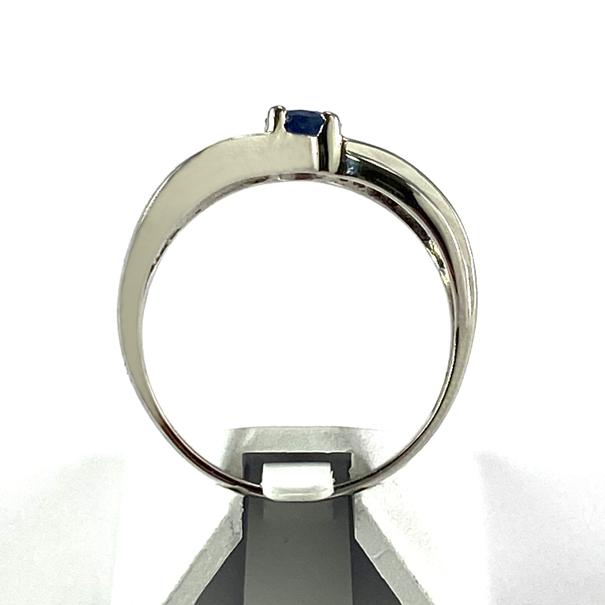 Bague d'occasion or 750 blanc saphir diamants