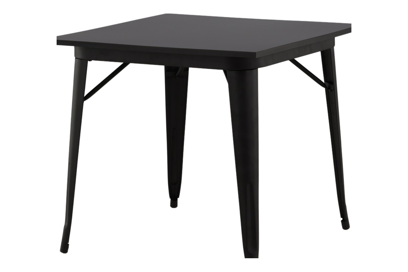 Tempe spisebord 80x80cm. Sortbeiset med understell i sort stål.