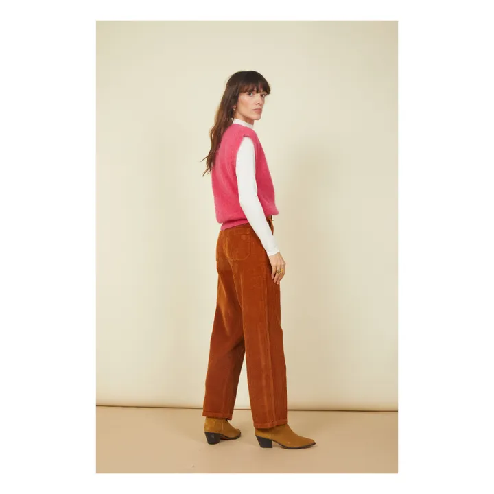 SMALLABLE BASICS Pull Femme Sans Manches Alpaga | Rouge framboise