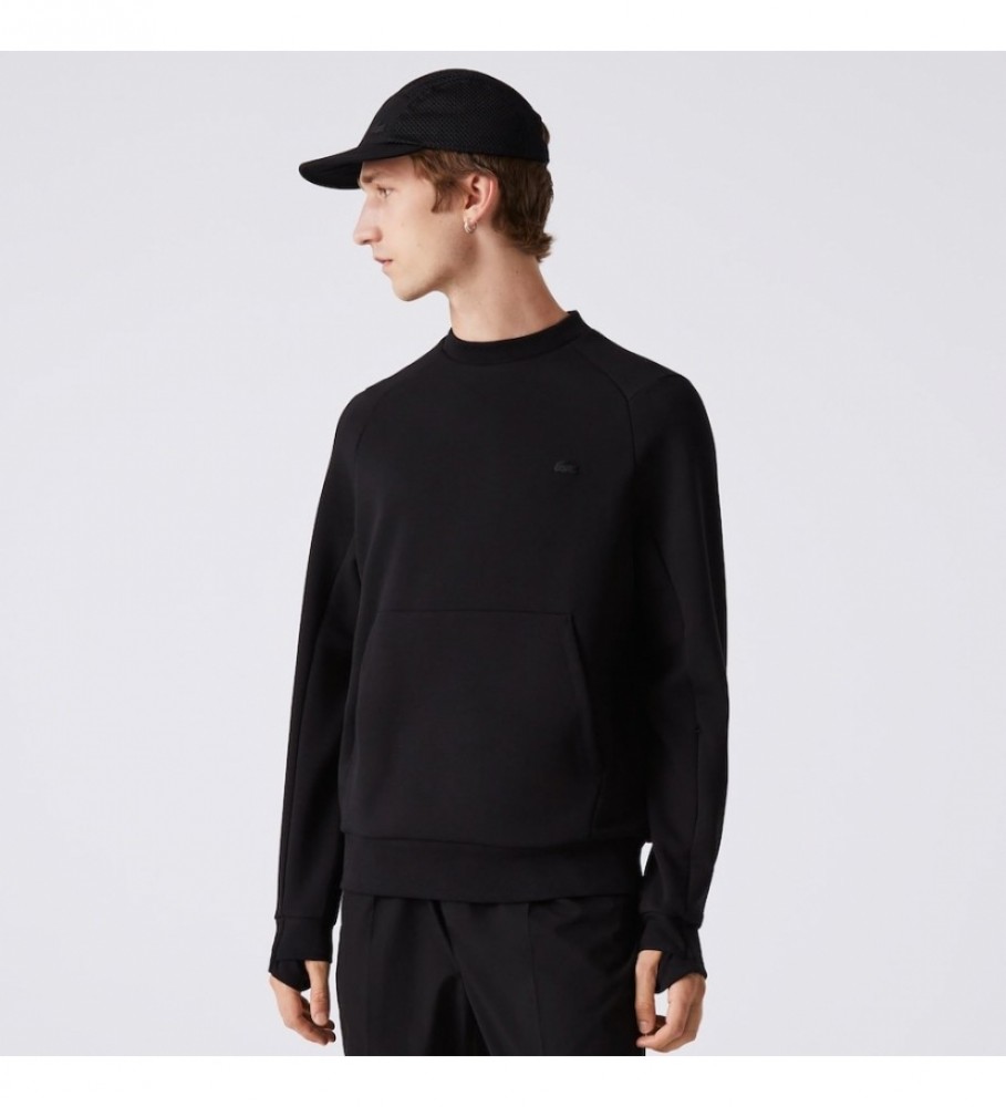 Moletom Lacoste preto com bolso canguru