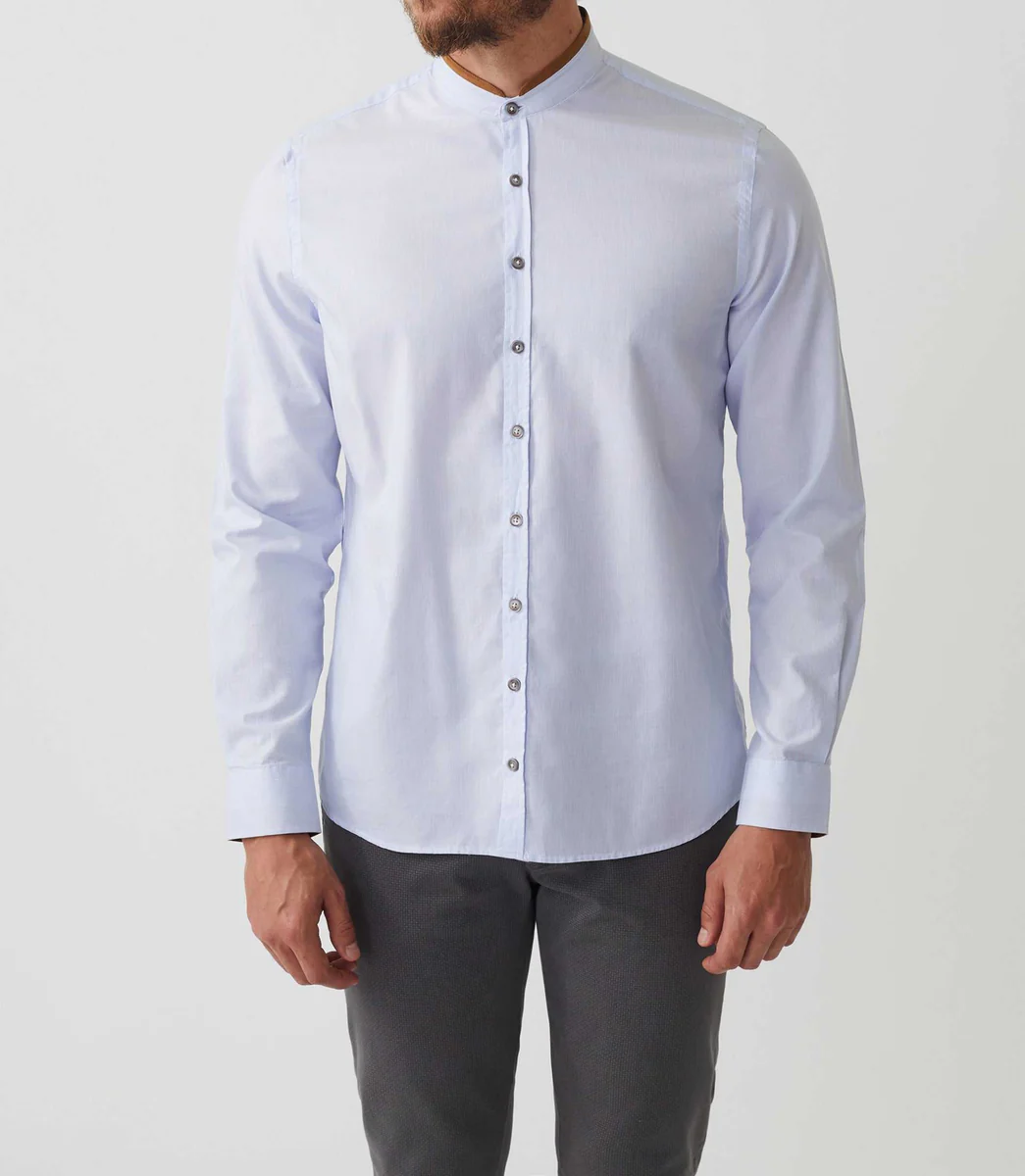 Chemise casual ciel-camel 