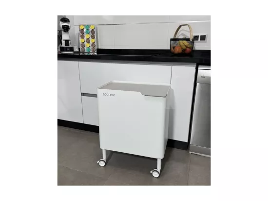 Poubelle cuisine ergonomique, fonctionnelle et élégante, 2 x 20 litres, ECOBOX NOA