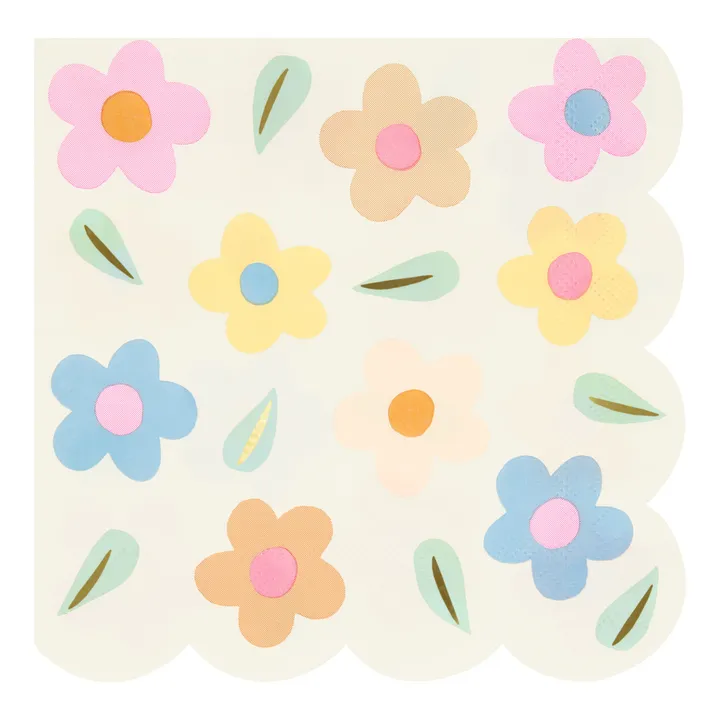 Meri Meri Grandes serviettes Happy Flowers - Set de 16 | Pastel