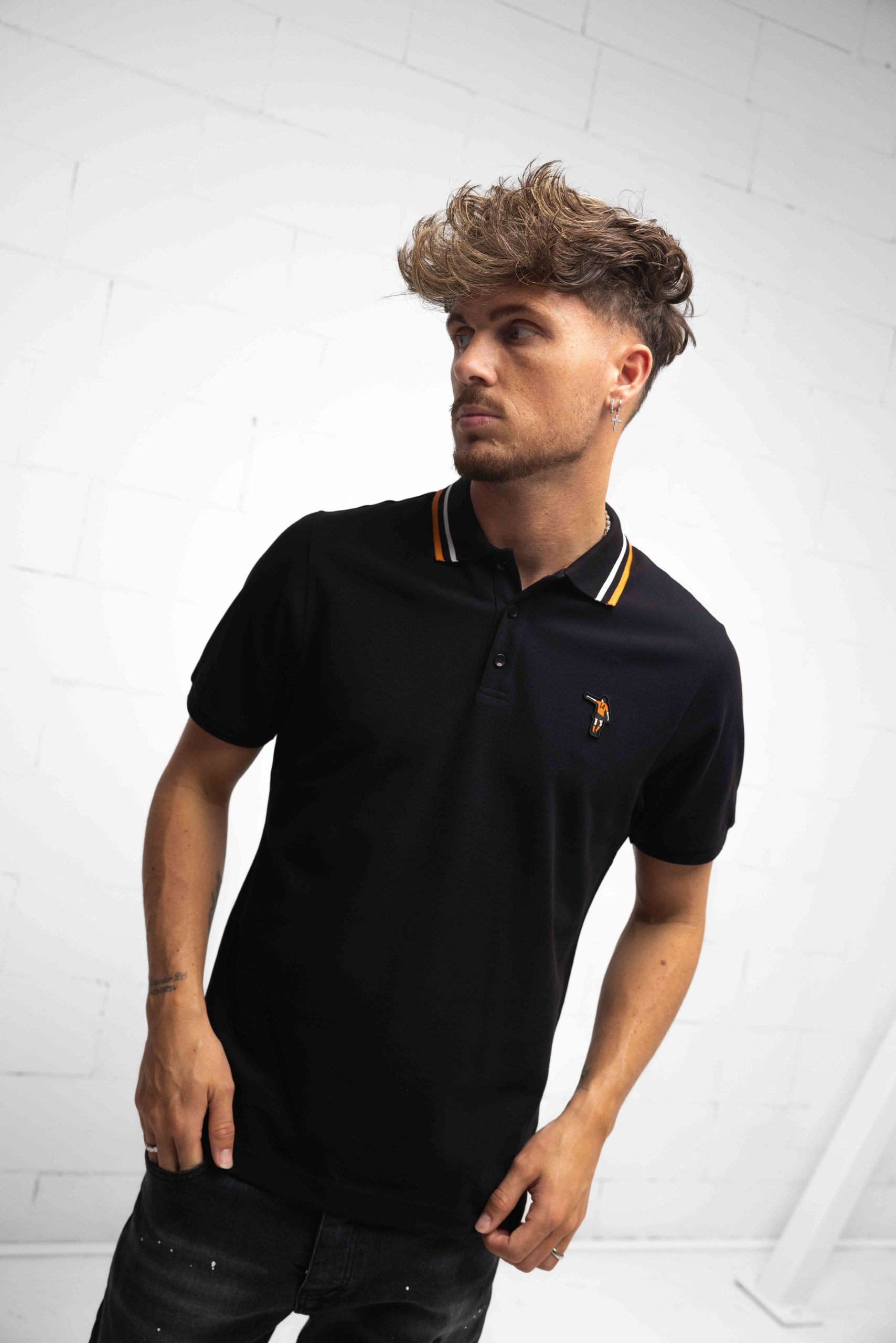 Cruyff Dos Rayas Polo Heren Zwart