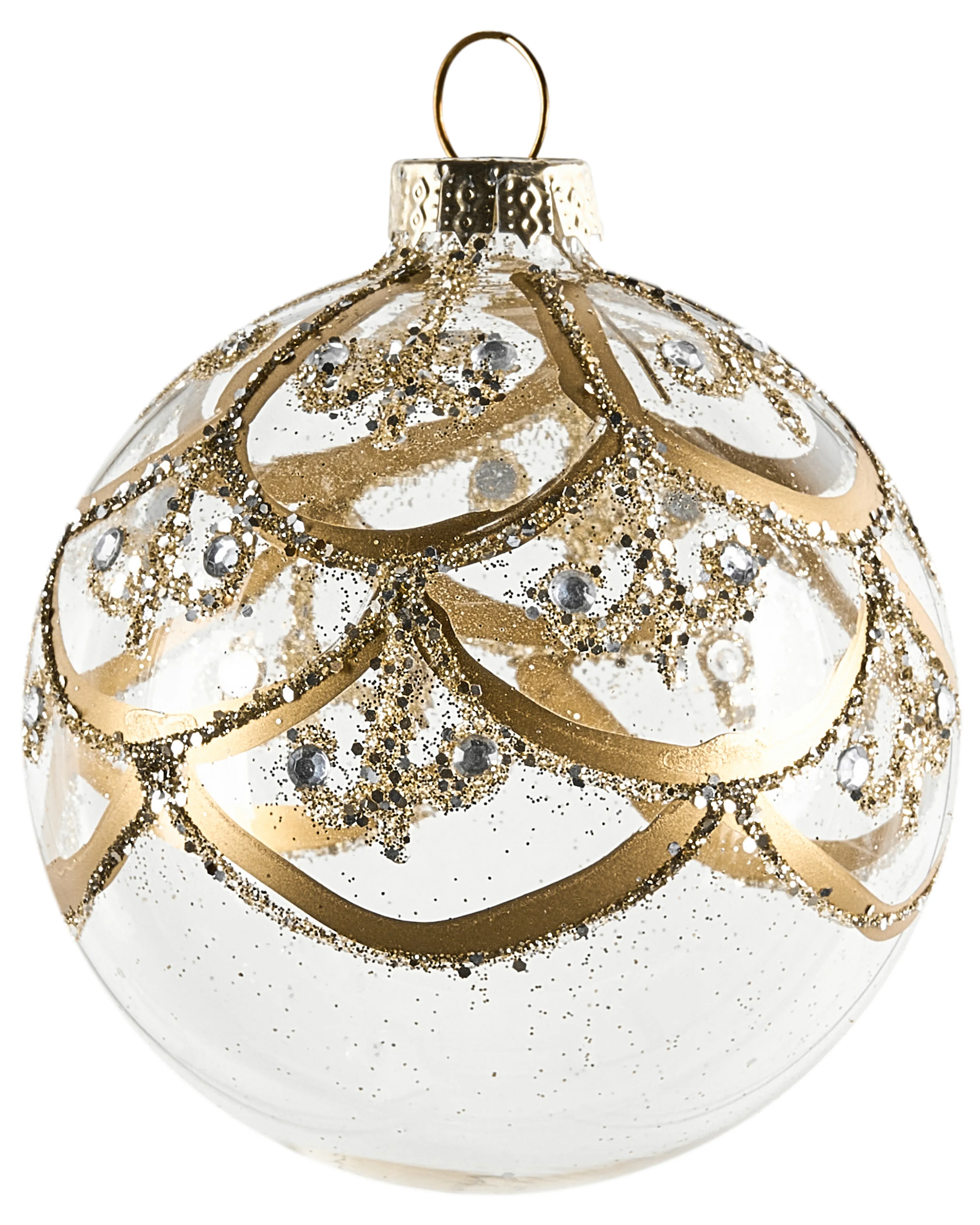 Set van 35 kerstballen ICEDROP Glas Blauw/goud