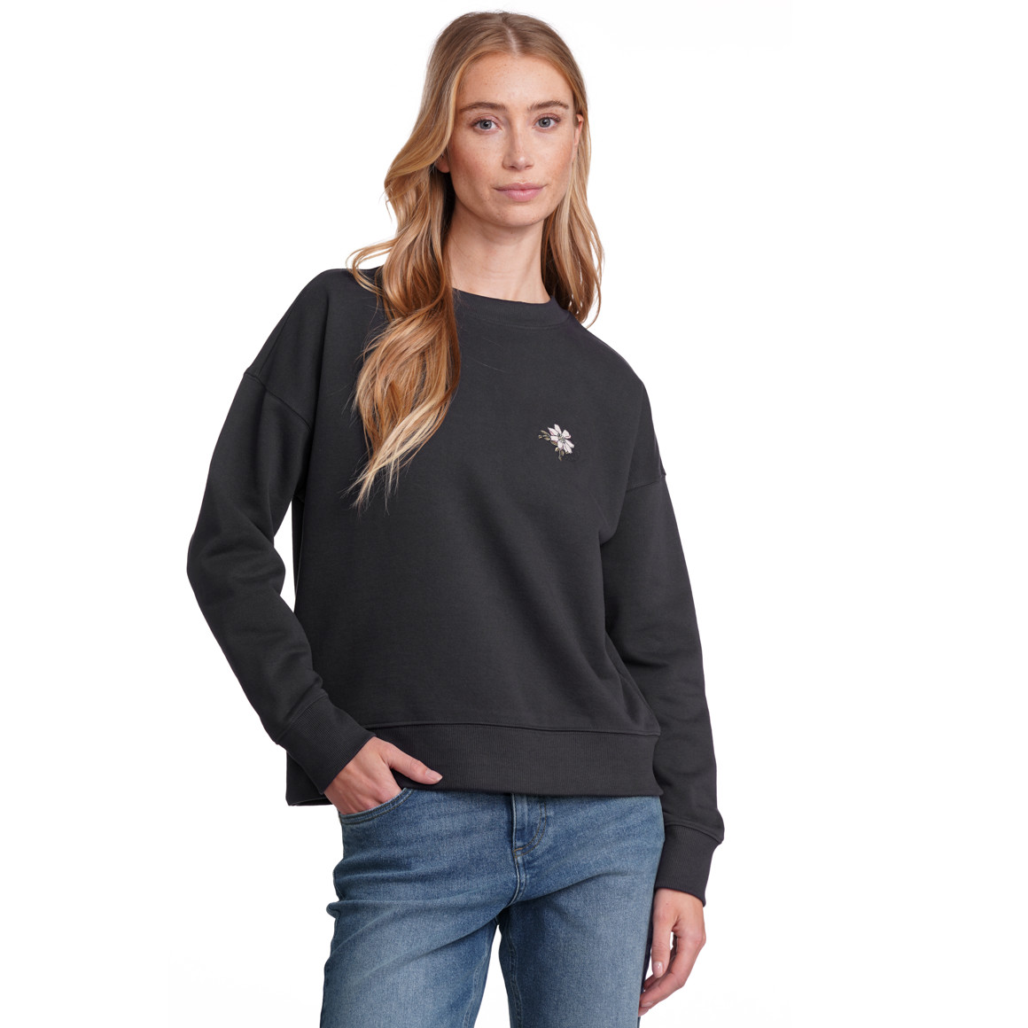 Jonas Nielsen Damen Sweatshirt mit Stickerei dunkelblau
