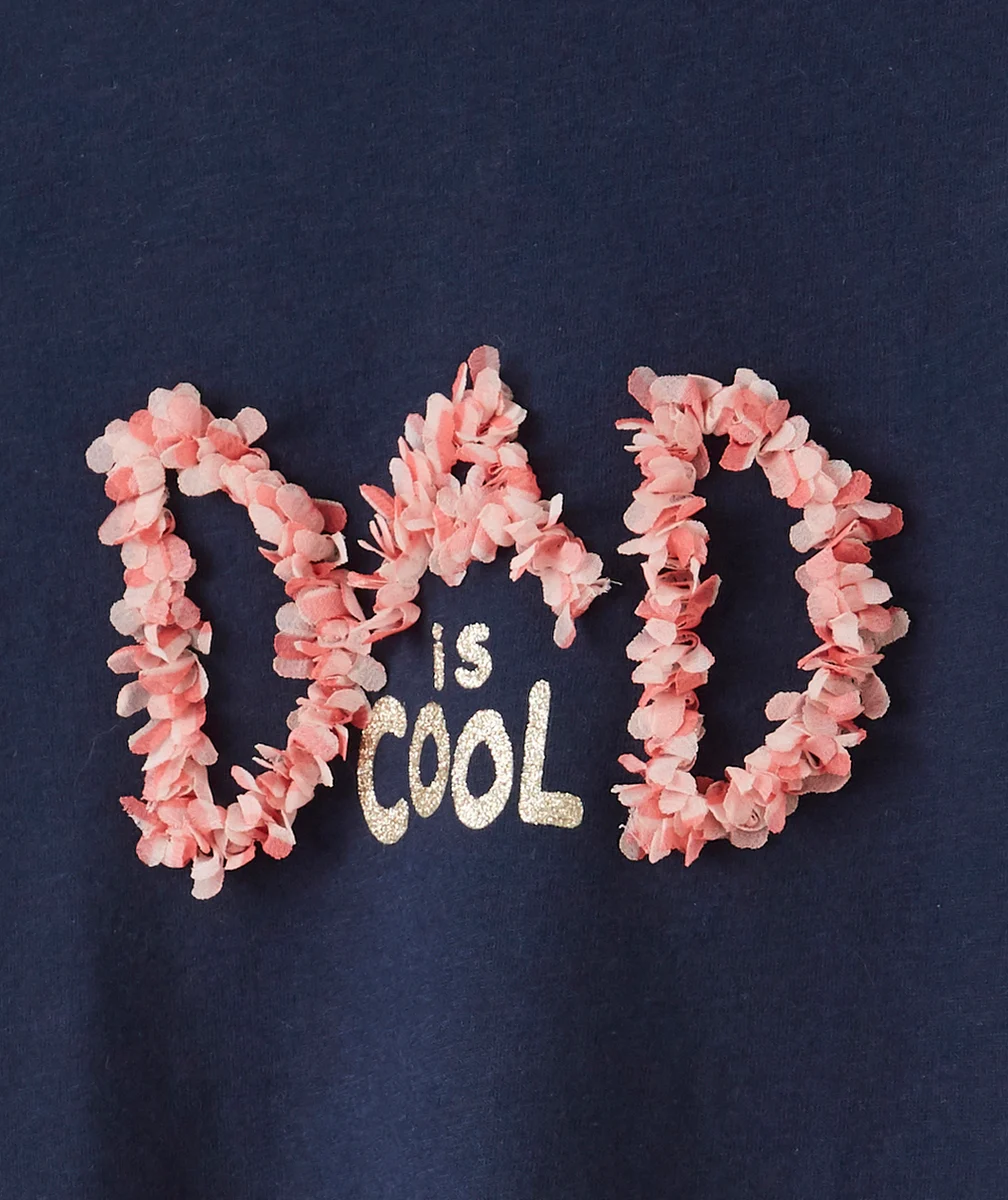 T-SHIRT EN FIBRES RECYCLÉES AVEC MESSAGE EN RELIEF BÉBÉ FILLE