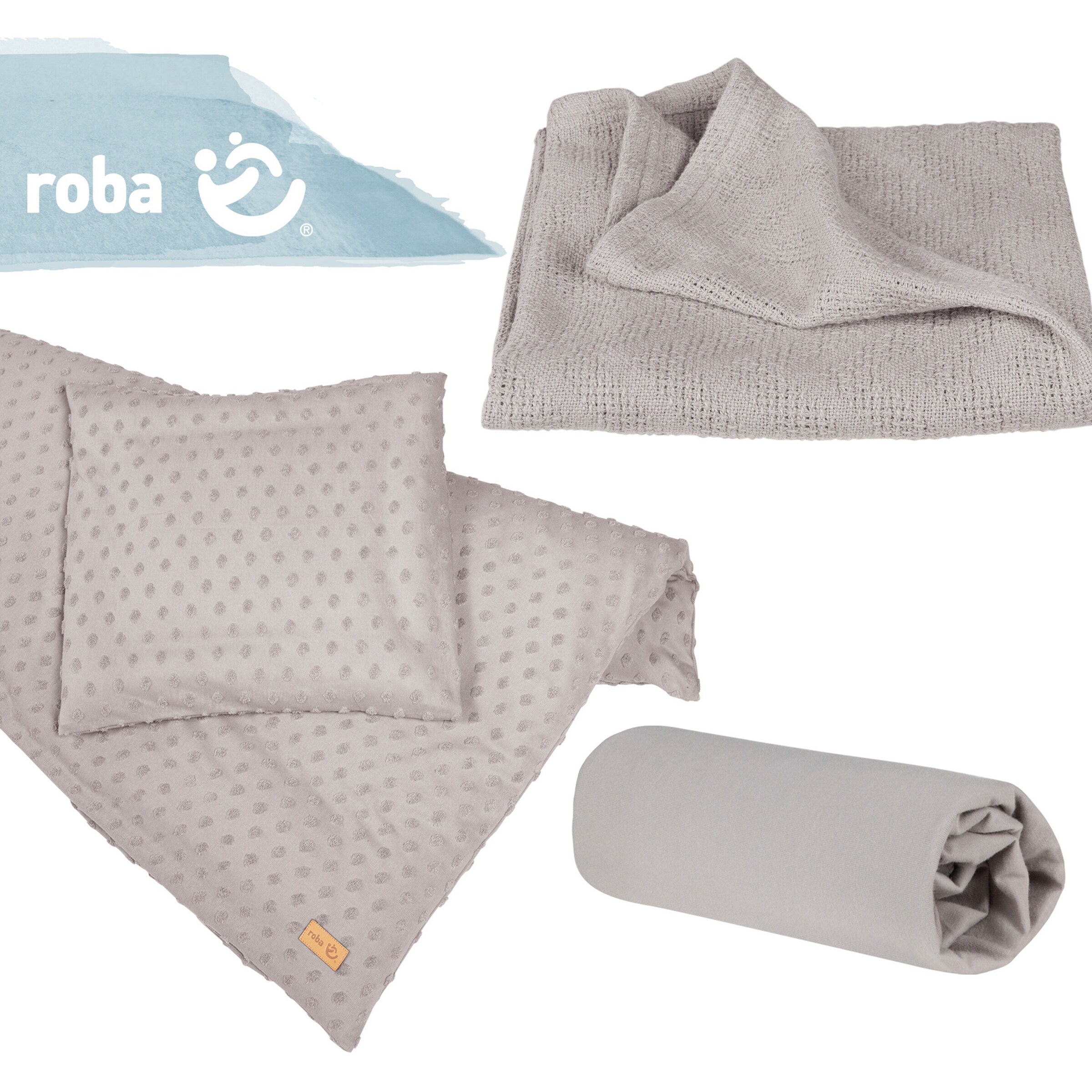 roba Geschenkset BIO-Jersey Schlafen klein Lil Planet grau