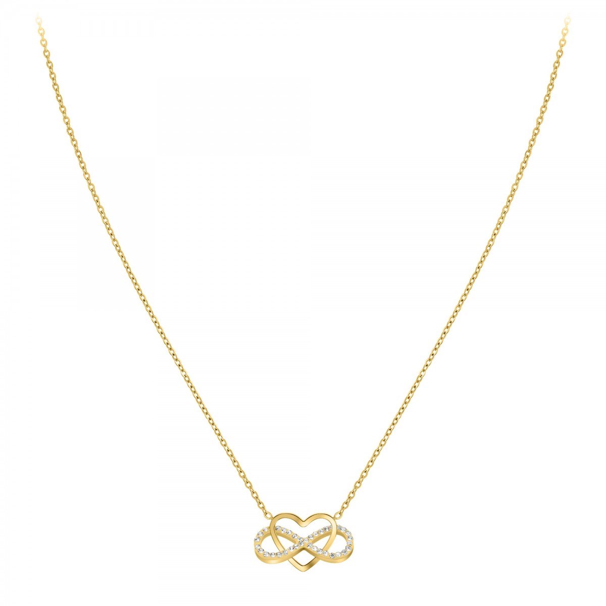 Collier coeur et infini SC Bohème orné de Cristaux scintillants