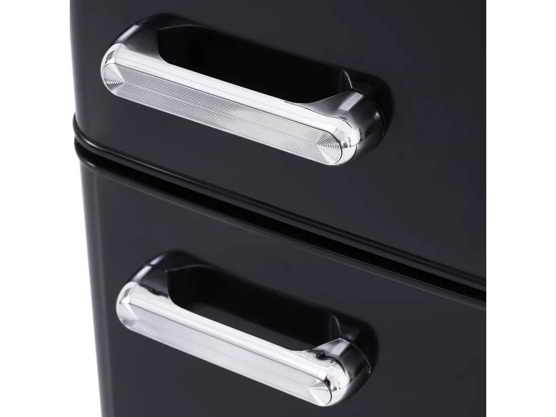 Réfrigérateur à double porte avec pieds réglables et roulettes - 72L - 120kWh/an - Faible niveau sonore de 39 dB - Classe E - 45x46x91cm