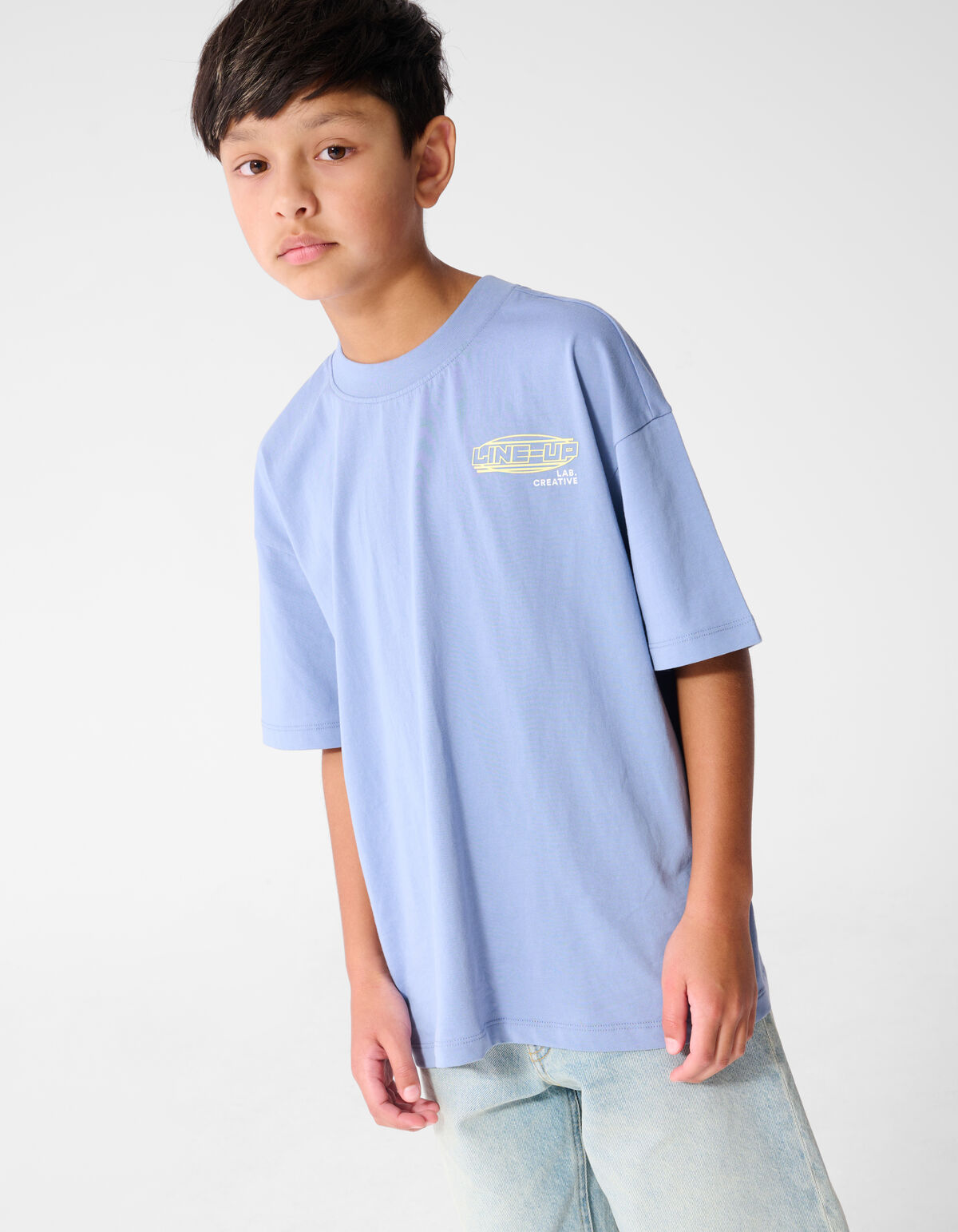 Line Up Artwork T-shirt Blauw