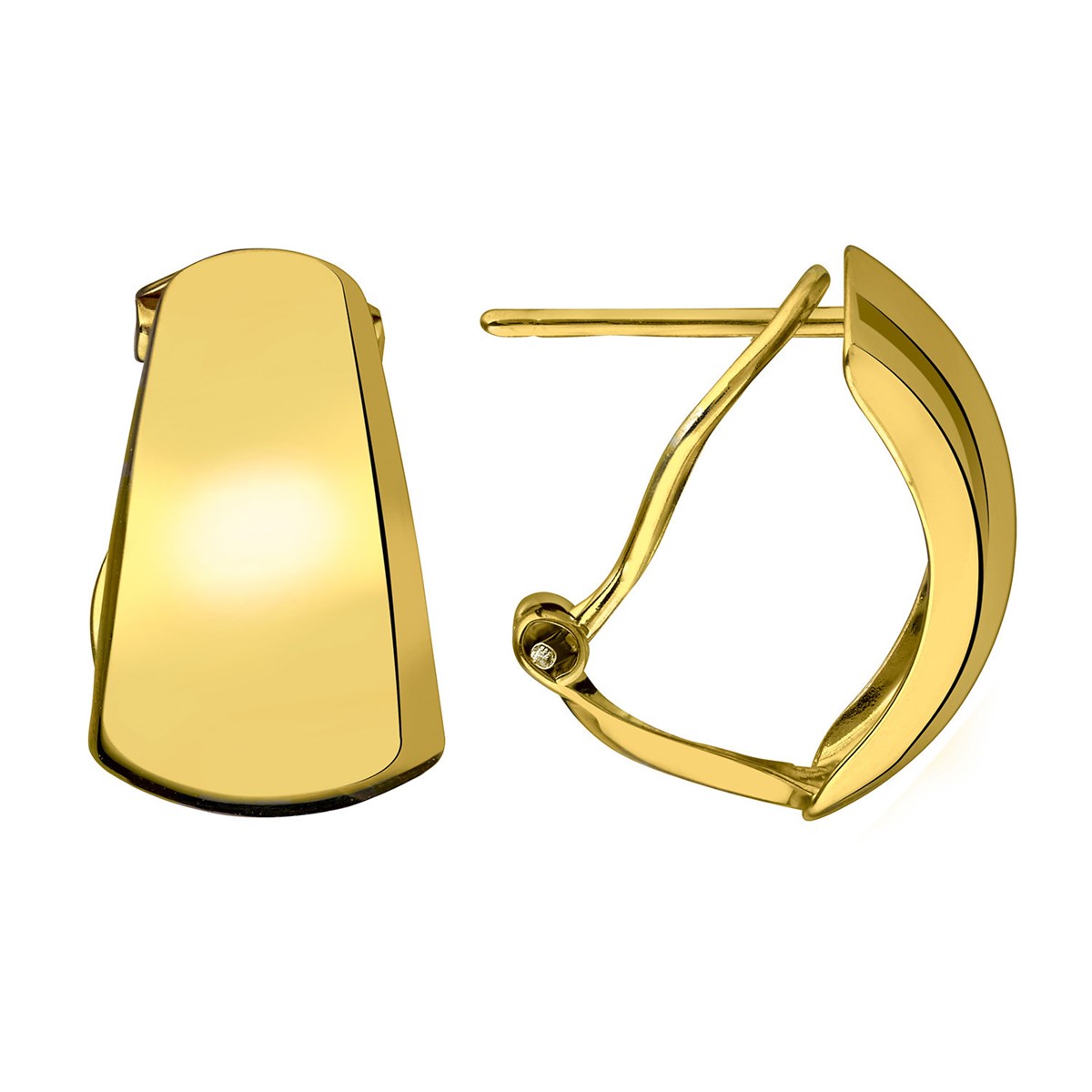 Demi créoles Brillaixs or jaune 9 carats