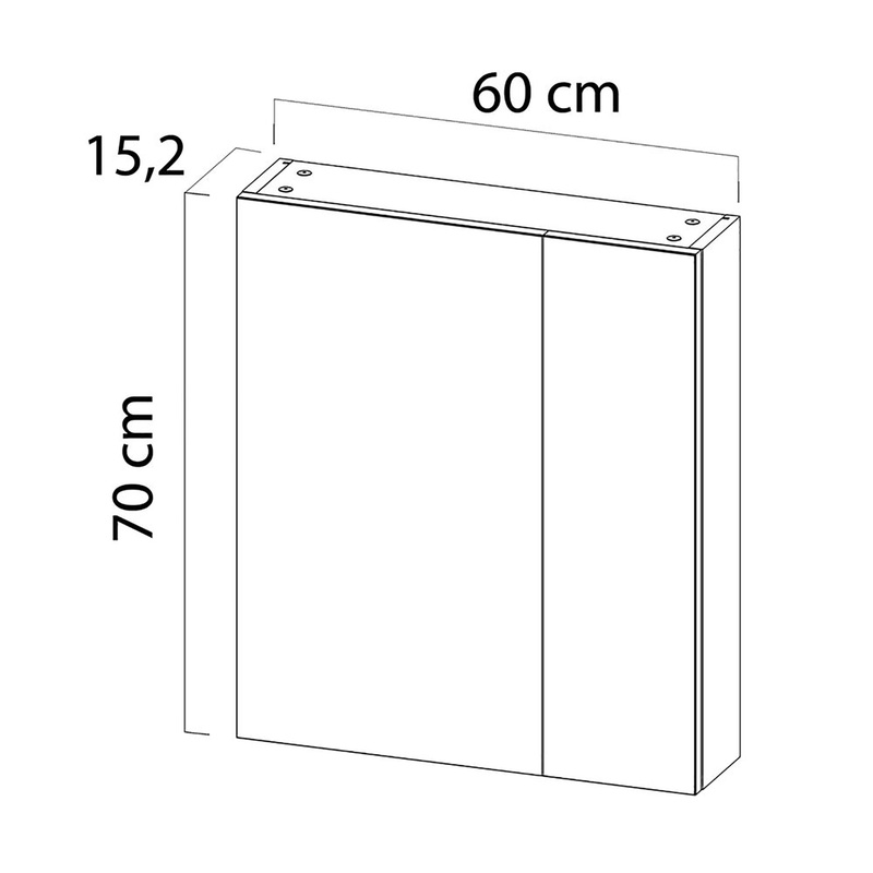 Tiger S-line Spiegelkast 60 cm met 2 enkelzijdige spiegeldeuren Hoogglans wit