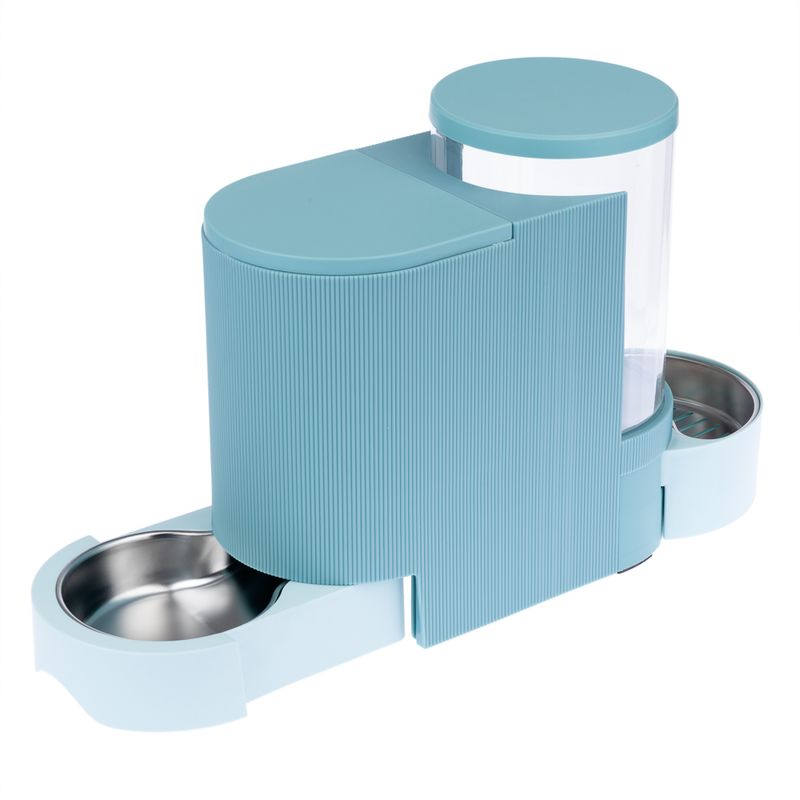 Distributeur d'eau et de nourriture TIAKI, bleu clair