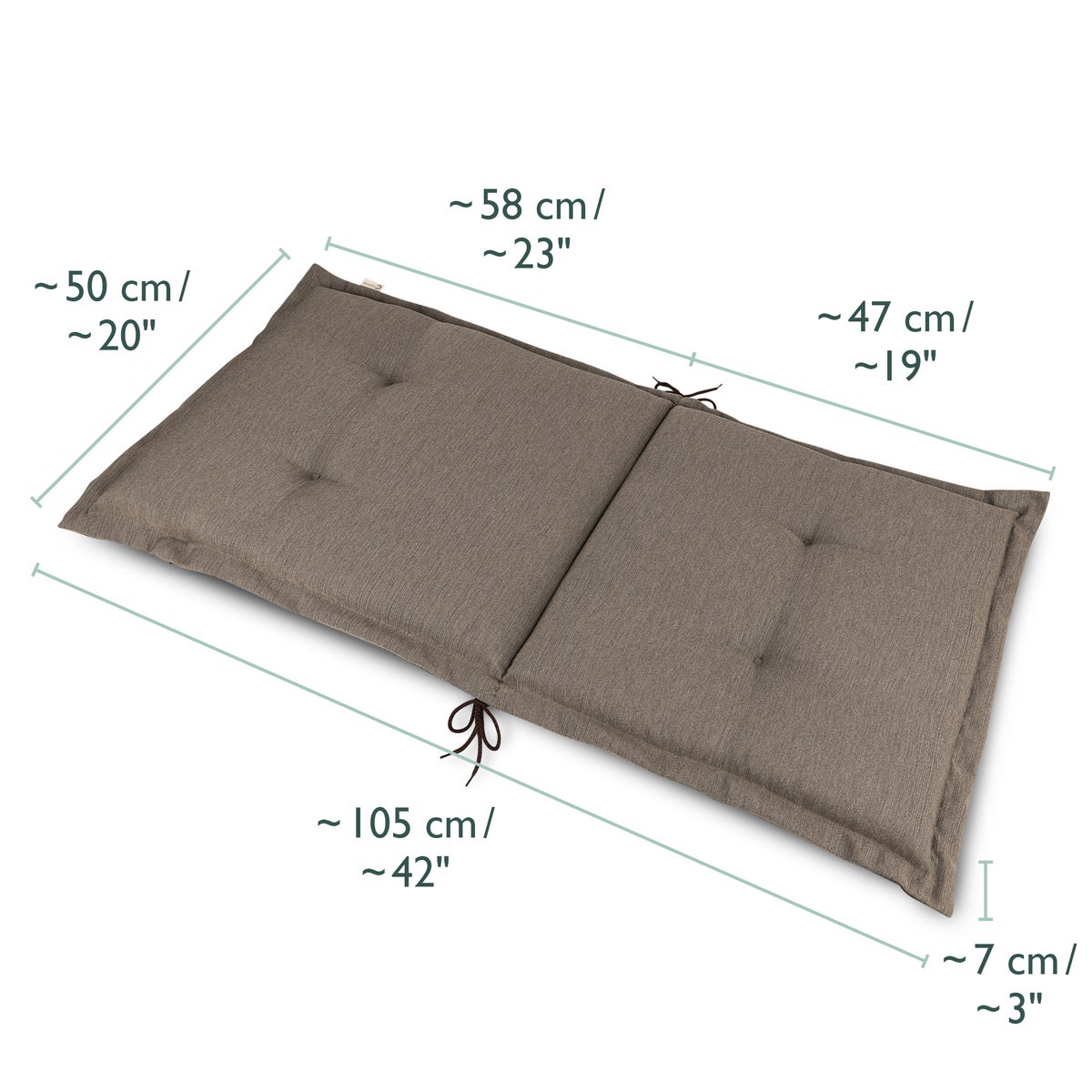 Beautissu HighLux NL Lage Rugstoel 105x50x7cm Taupe (4-delige set)